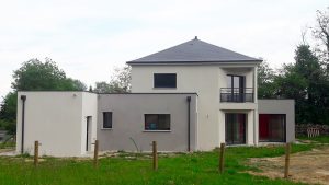 Construction maison moderne à étage à La Chapelle-près-Sées (Orne)